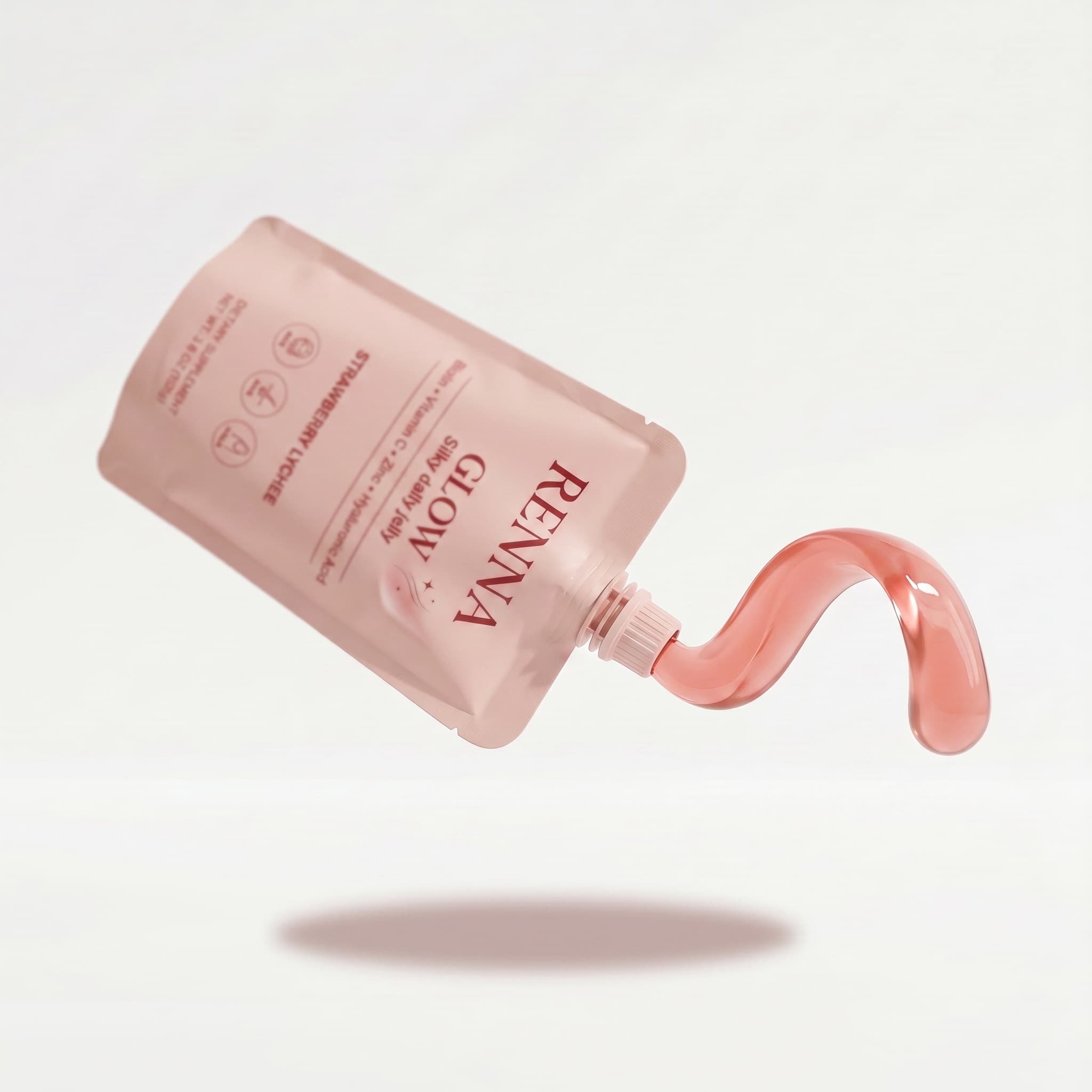 Renna jelly pouring out of a pouch